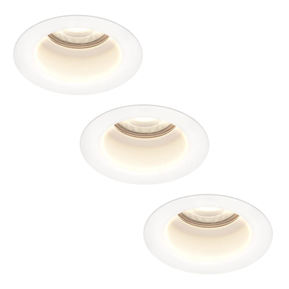 3x Mari LED Einbaustrahler flach - 6W 570 Lumen - 4000K - Blendfrei - Weiß
