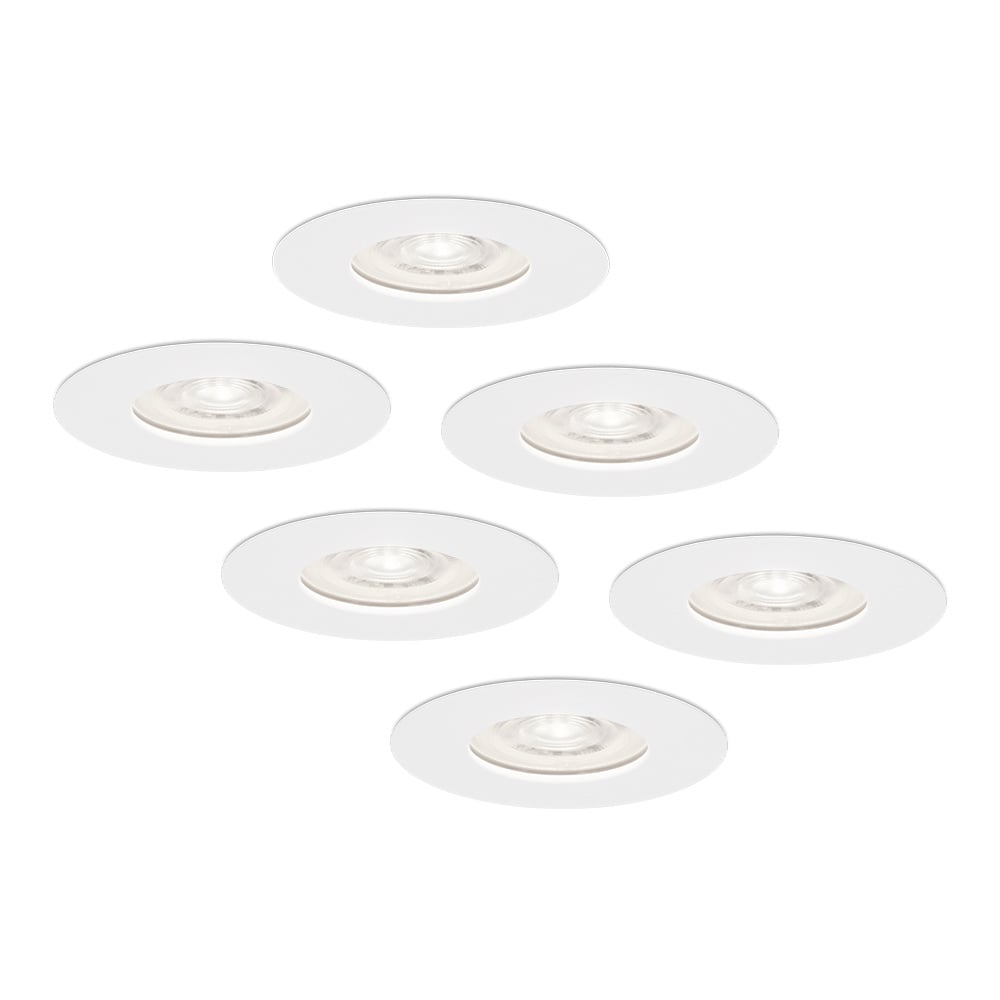 6x Bari LED Spot Encastrable - 3.8W 270lm - 58mm - 6000K - IP65 - Blanc