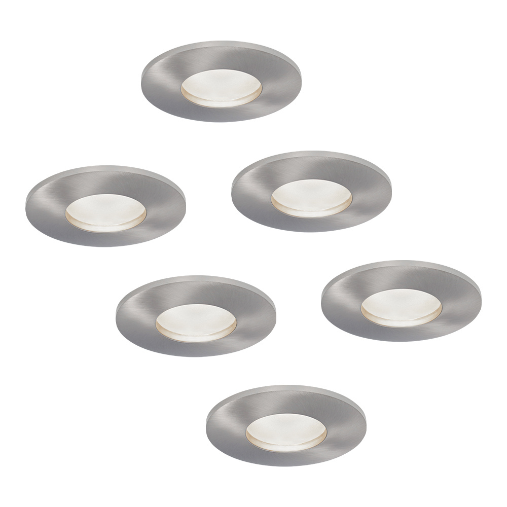 6x Vegas LED Einbaustrahler flach - 3,8W 270 Lumen - 60mm - 6000K - Edelstahl