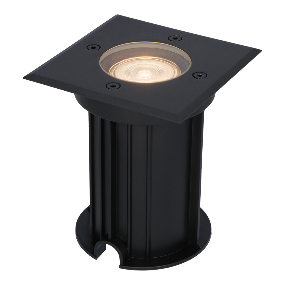 Ramsay LED Grondspot - Vierkant - Dimbaar - GU10 - 4W 345lm - 2700K - Zwart - IP67