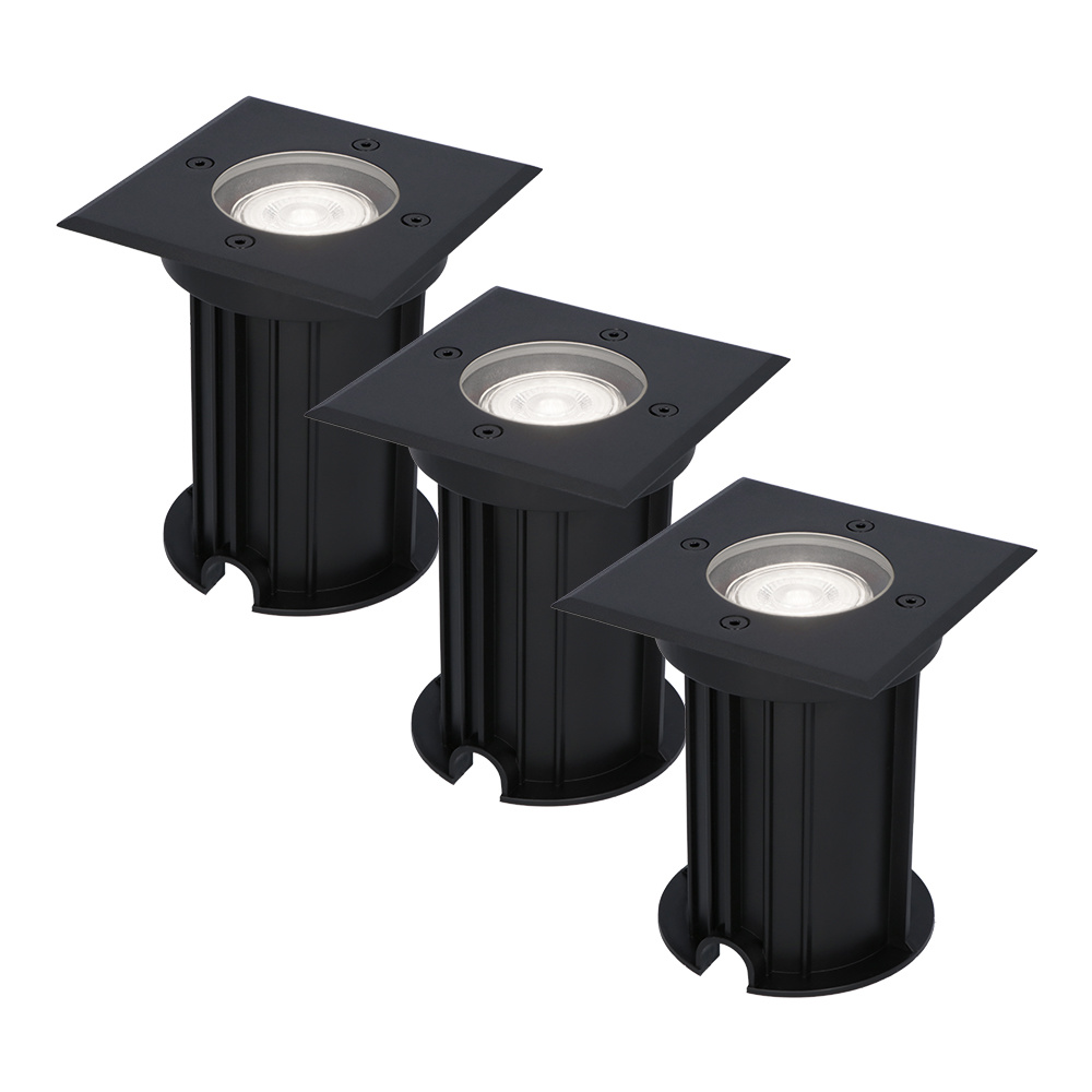 3x Ramsay LED Bodeneinbaustrahler - Dimmbar - GU10 - 4W 345lm - 6500K - IP67