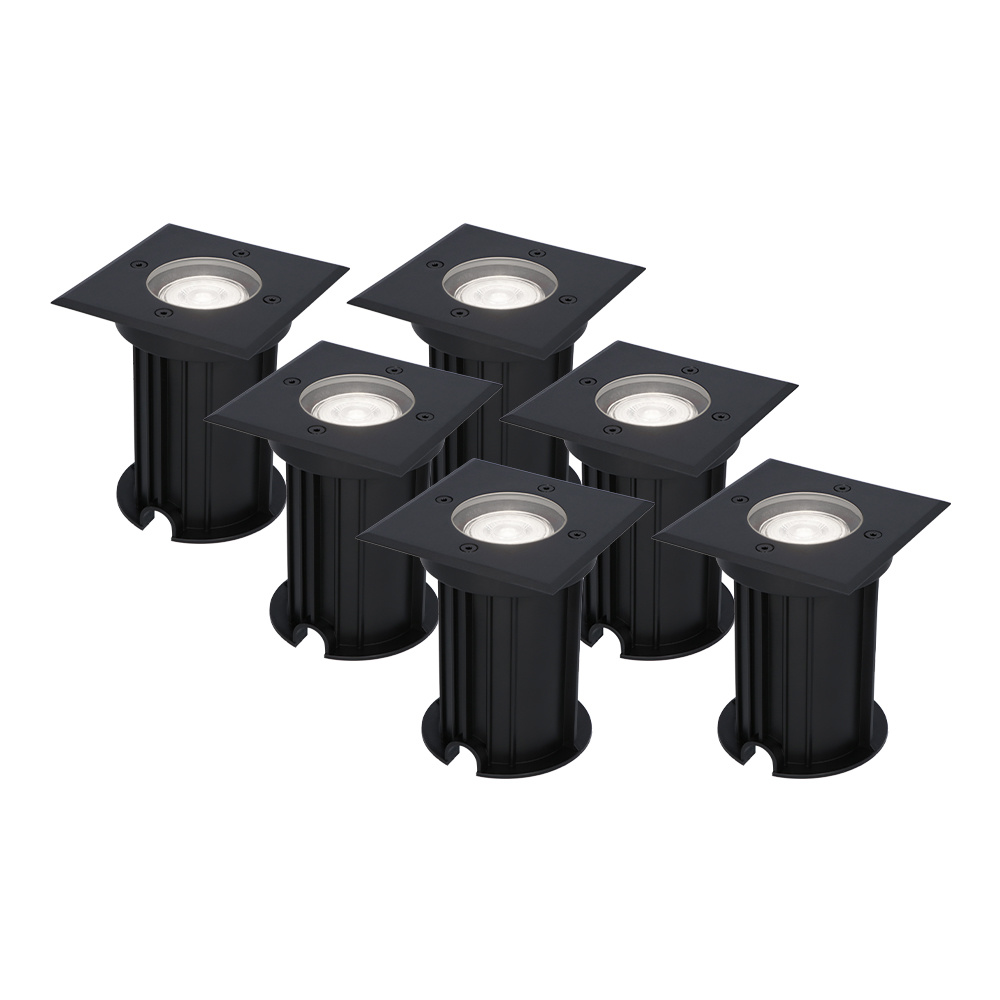 6x Ramsay LED Bodeneinbaustrahler - Dimmbar - GU10 - 4W 345lm - 6500K - IP67