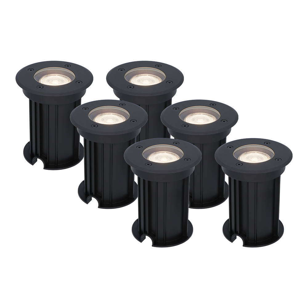 6x Maisy LED Nedgravningsspots - Ø12cm - GU10 - 4W 345lm - 4000K - Dæmpbar - IP67