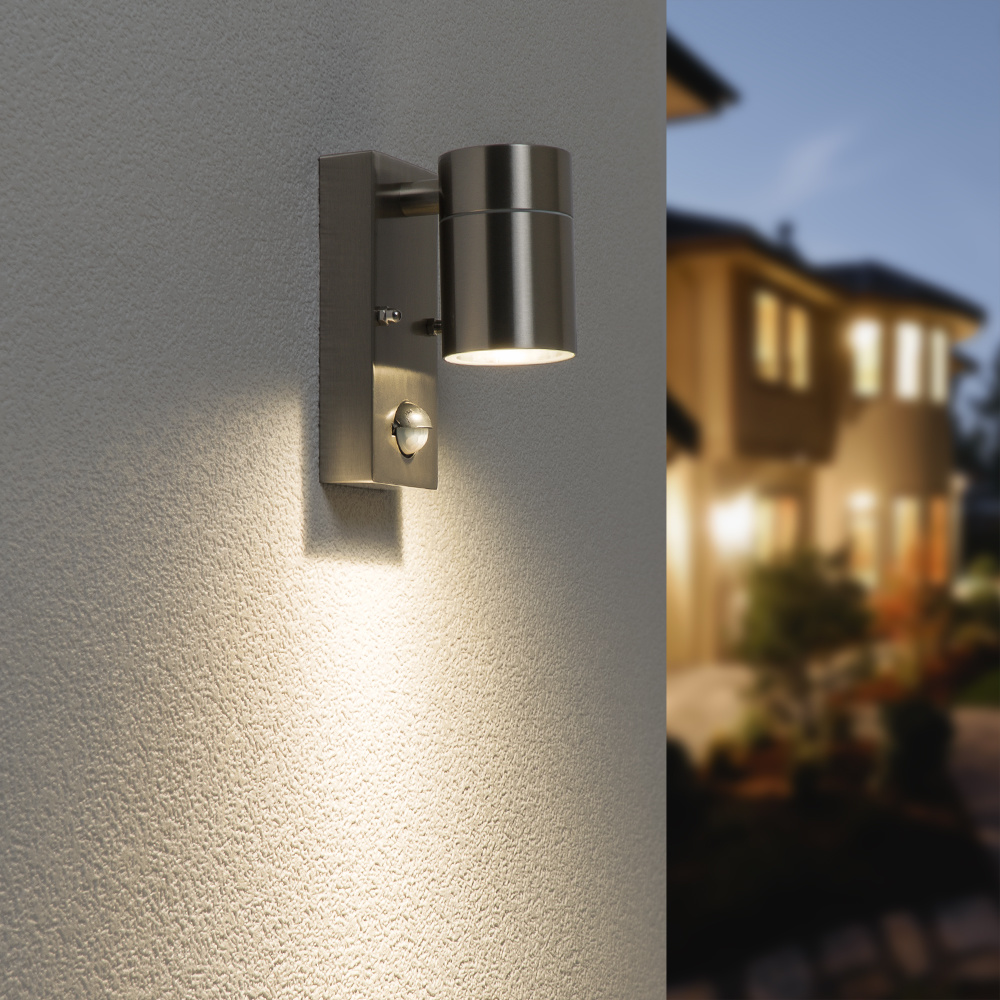 Mason LED-væglampe - Sensor - GU10 - 4000K - 4W 345lm - IP44 - rustfrit stål