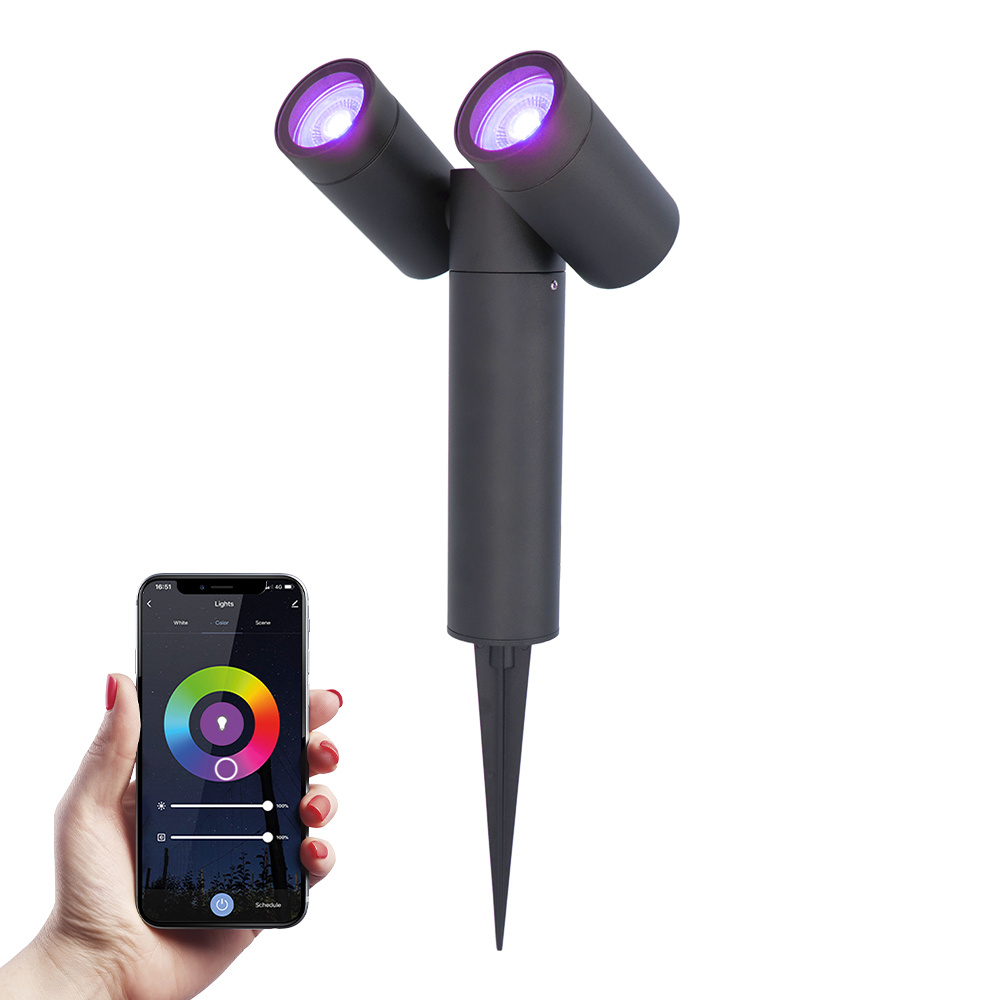 Pinero Doppelt led havelampe - WiFi+Ble - 11W 690lm - RGBWW - IP65 - Sort