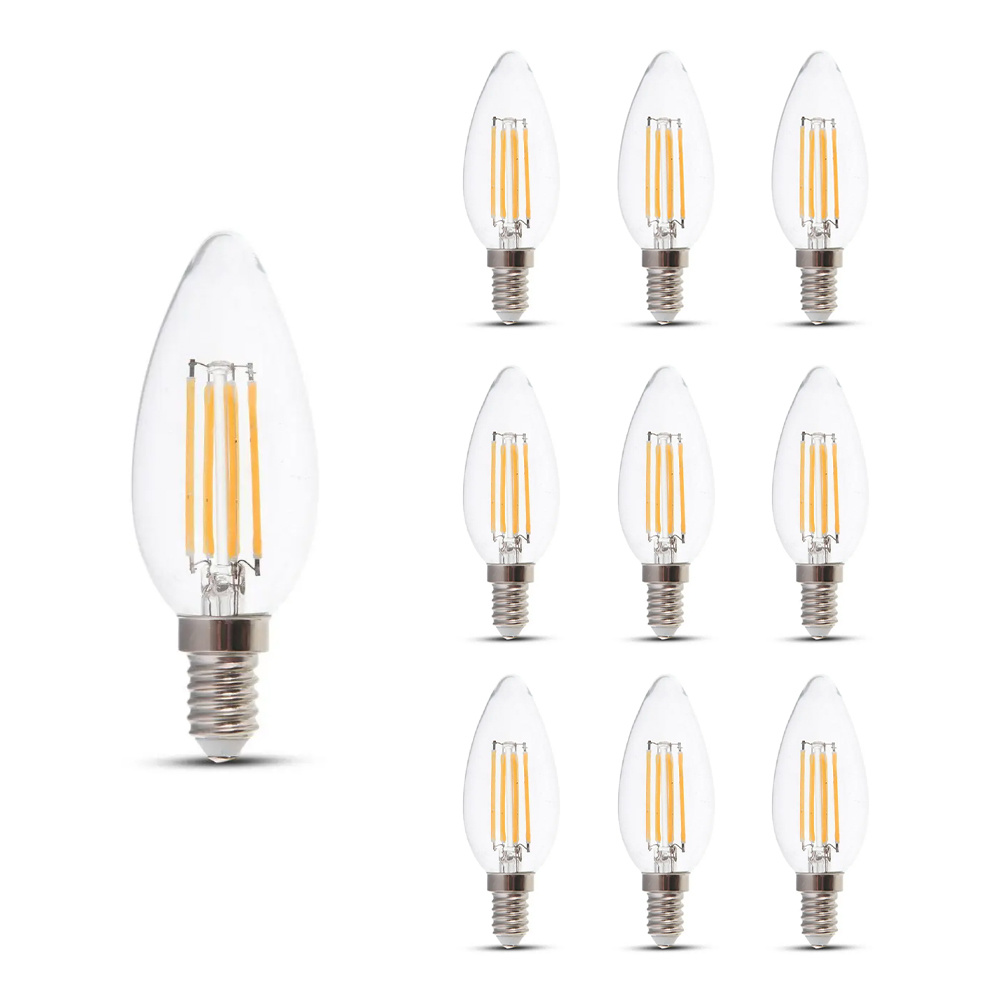 10x Ampoule LED E14 - 4W 400 Lumen - 3000K Remplace 35W - Ampoule bougie