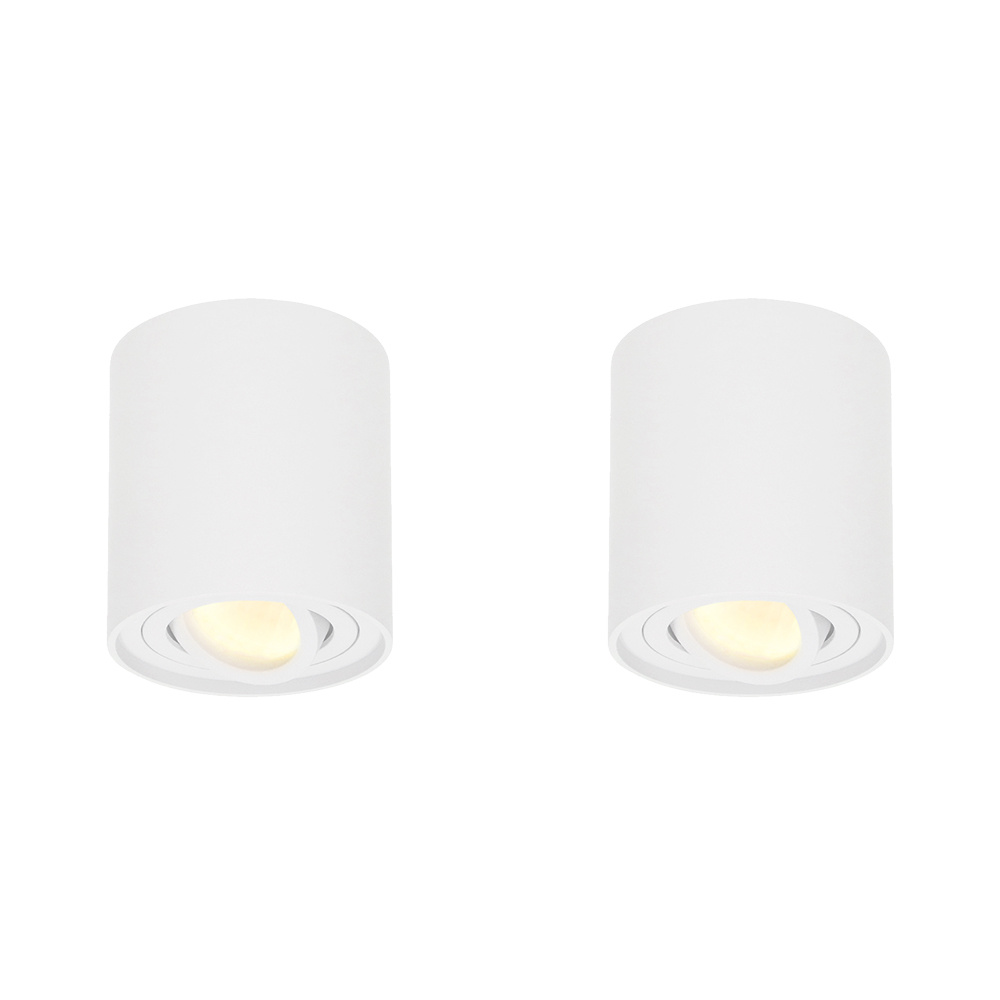 2x Ray LED Påbygningsspot - 4W 345lm - Dæmpbar - Vipbar - 2700K - IP20 - GU10