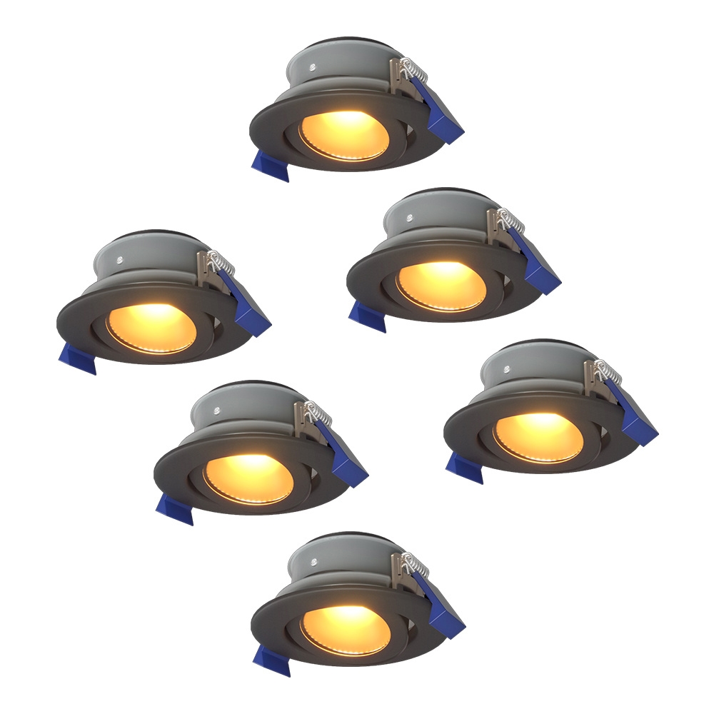 6x Lima Spots LED encastrables - 4W 345lm - 2700K - IP65 - Inclinables - dimmable - GU10 - Noir