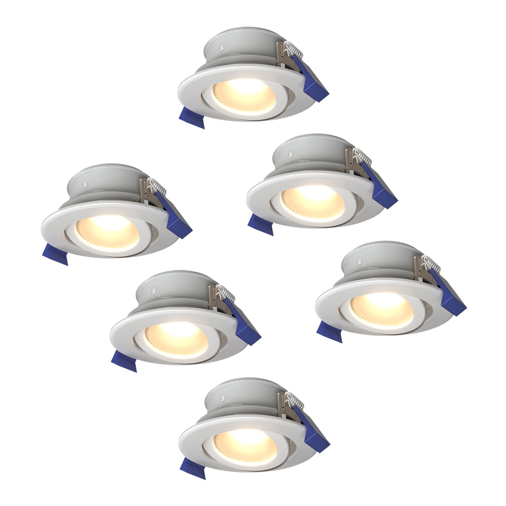 6x Lima LED indbygningsspots - 4W 345lm - 4000K - IP65 - Vipbar - Dæmpbar - GU10