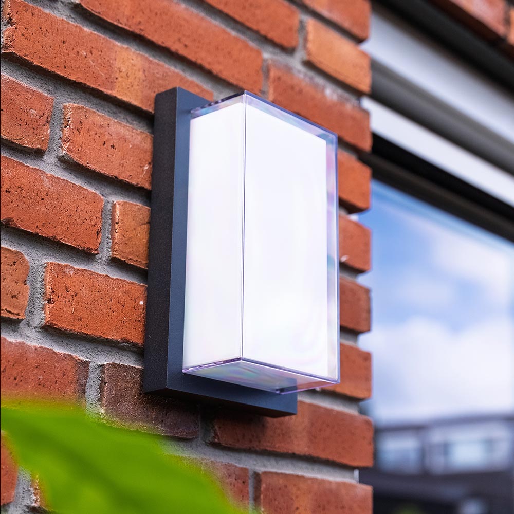 Milan LED-væglampe - 12W 1200lm - 3000K - IP54 vandtæt - Sort - Klassisk væglampe