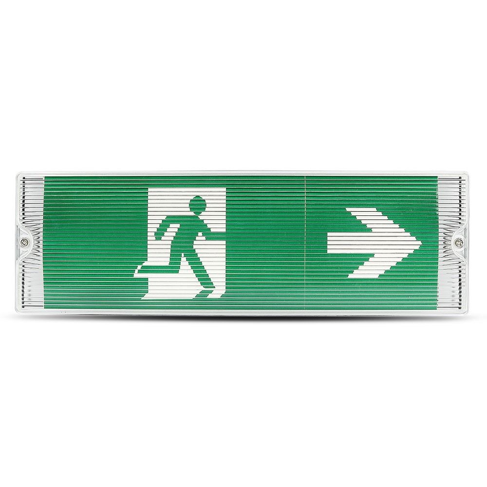 LED Emergency light with battery - Wall and ceiling mounting - 6400K - 4 escape route signs stickers