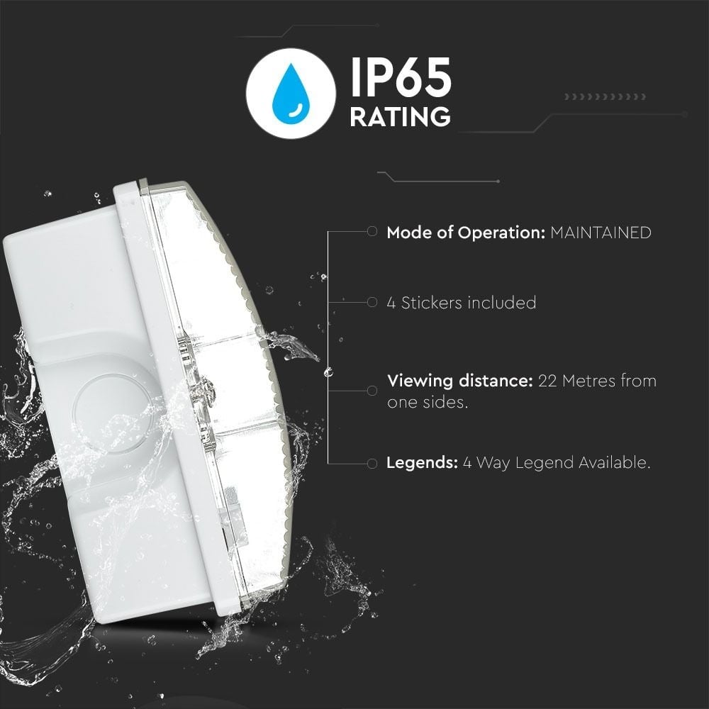 LED noodverlichting UNS net/nood IP65 prismakap LED noodverlichting UNS net/nood IP65 prismakap