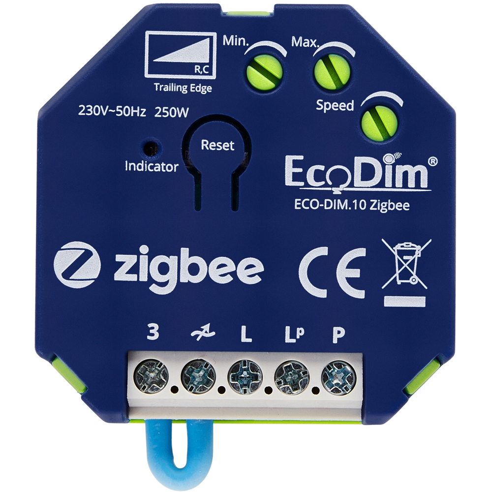 Variateur LED encastré Connectée Zigbee - 0-250 watts - coupure de phase - ECO-DIM.10 Zigbee