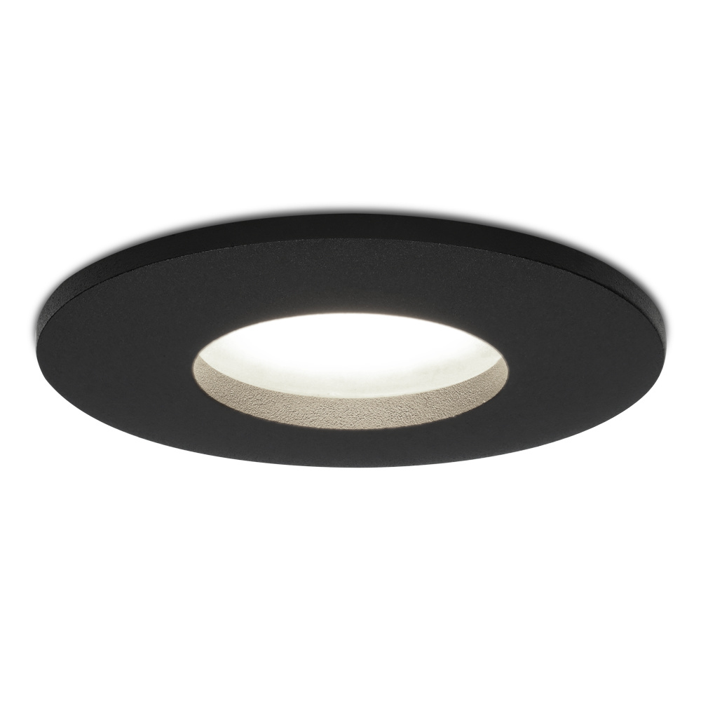 Porto LED Einbaustrahler - Dimmbar - GU10 - 4 W 6500K IP44 - Schwarz